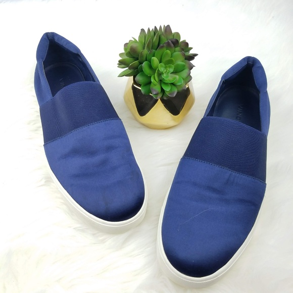 Vince Shoes - VINCE Corbin Blue Satin Platform Sneakers